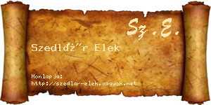 Szedlár Elek névjegykártya