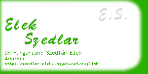 elek szedlar business card